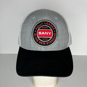 Sany Gray Black White Mesh Adjustable Hat Cap